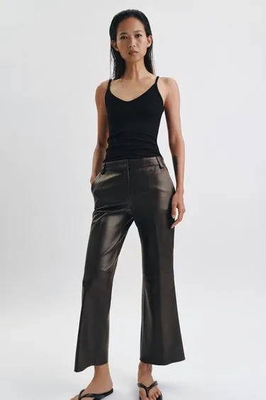 Расклешенные брюки из кожи — Zw Collection Limited Edition- Заказать в России