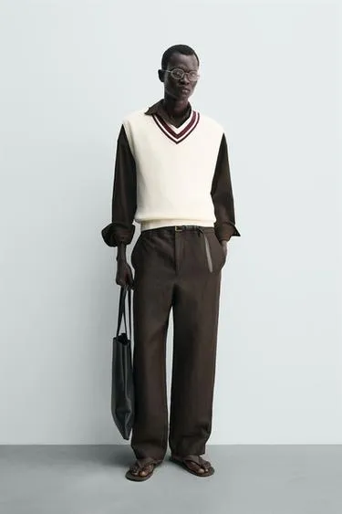 Вязаный жилет в рубчик- Заказать в России