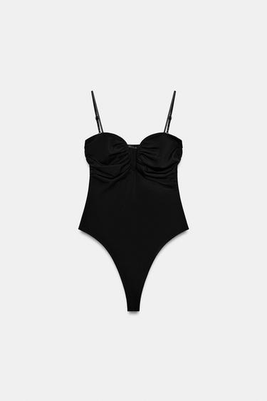 Zara Боди с вырезом сердечком и бретелями