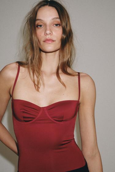 Zara Кружевное боди из полиамида купить с доставкой.