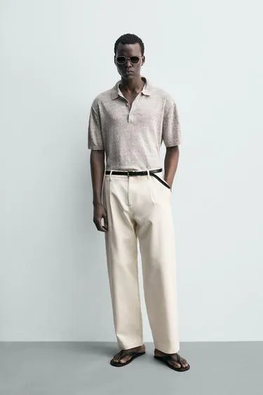 Трикотажное поло из 100% льна