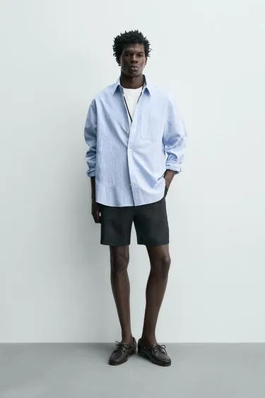 Бермуды из 100% льна классического кроя- Заказать в России