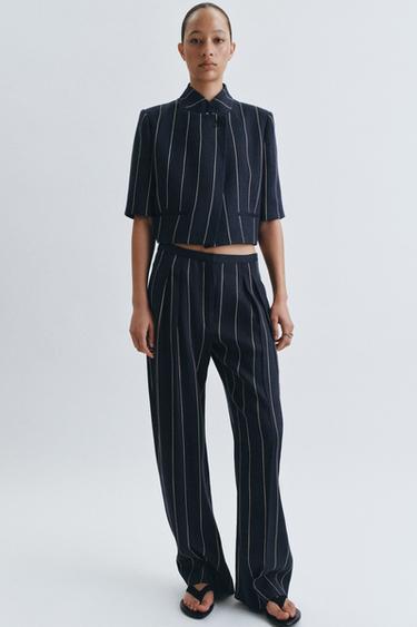 Zara Брюки в полоску из смесового льна — коллекция ZARA «ZW»