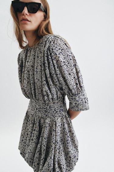 Zara Короткое платье с принтом — ZW COLLECTION