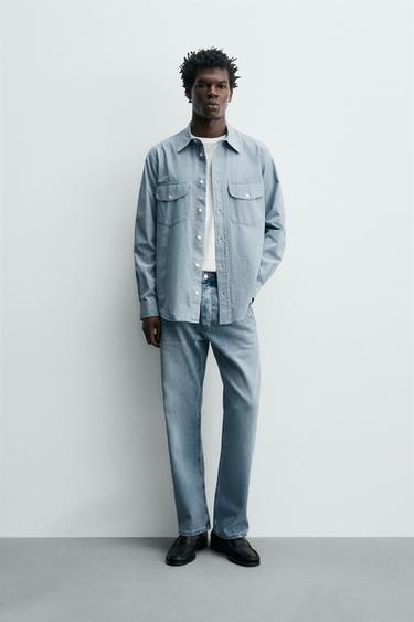 Zara Джинсы STRAIGHT ANKLE FIT из хлопка и лиоцелла