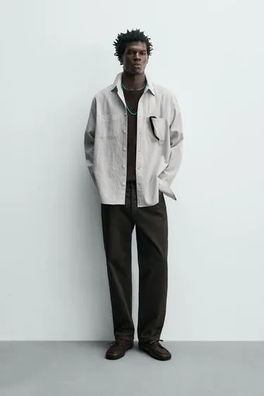 Рубашка в клетку с текстурой- Заказать в России