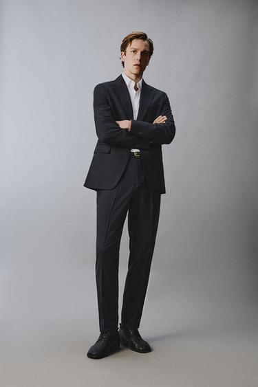 Zara Костюмный блейзер из 100% шерсти в клетку