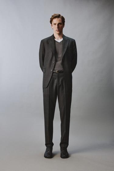 Zara Костюмный блейзер в клетку из 100% шерсти