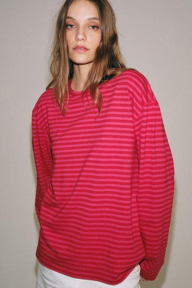 Zara Футболка в полоску из хлопка и льна купить с доставкой.