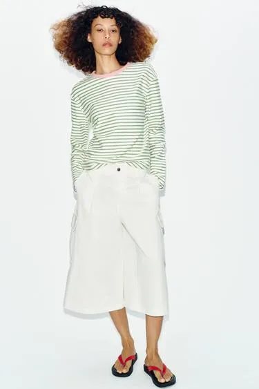 Футболка в полоску с длинными рукавами- Заказать в России