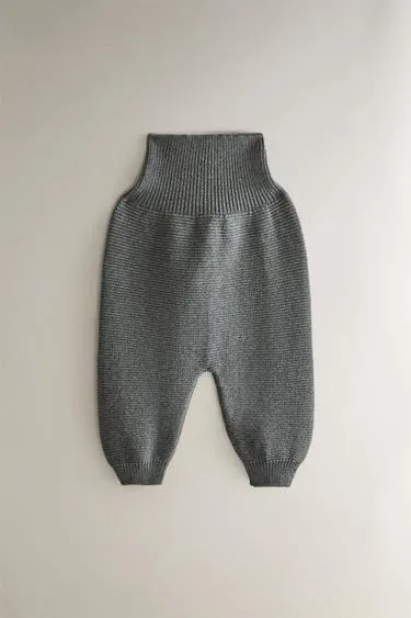 Вязанные детские обтягивающие леггинсы с ножками