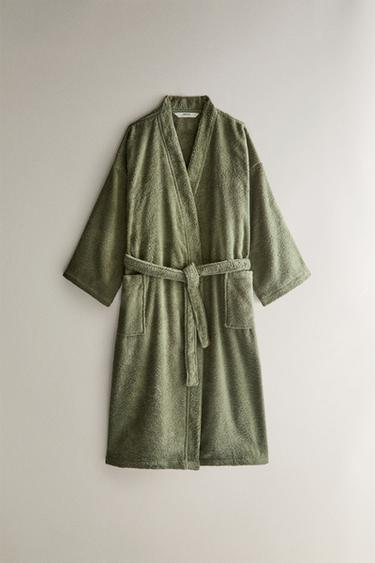 Zara Халат из хлопка высокого качества (420 г/м²) купить с доставкой.
