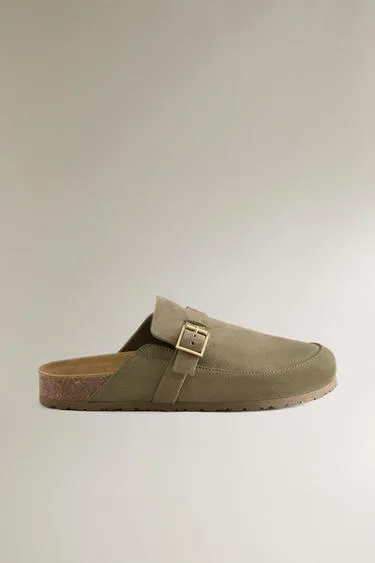 Кожаные сабо с пряжкой- Заказать в России