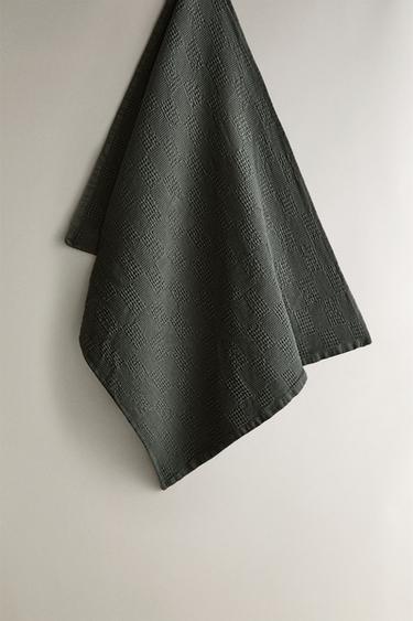 Zara Чайное полотенце в рельефную клетку