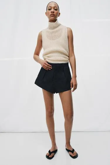 Джинсовые шорты с защипами — Zw Collection