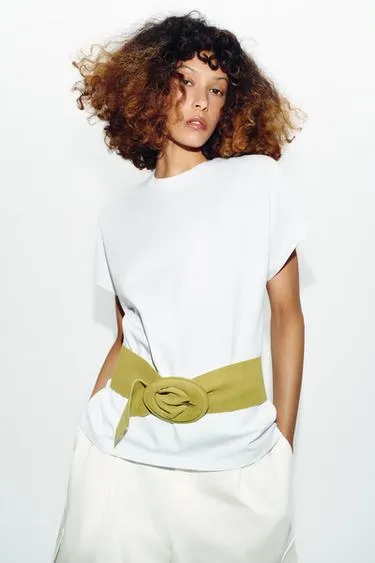 Ремень из 100% замши с обтянутой пряжкой