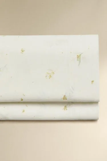 Полотенце на резинке из льна и хлопка с миниатюрным цветочным принтом мимозы