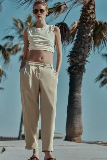 Брюки чинос с отворотами