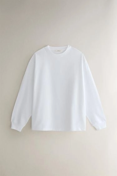 Футболка из хлопкового джерси с длинным рукавом- Заказать в России