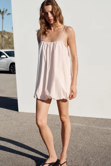 Мини-платье из нейлона объемного кроя- Заказать в России