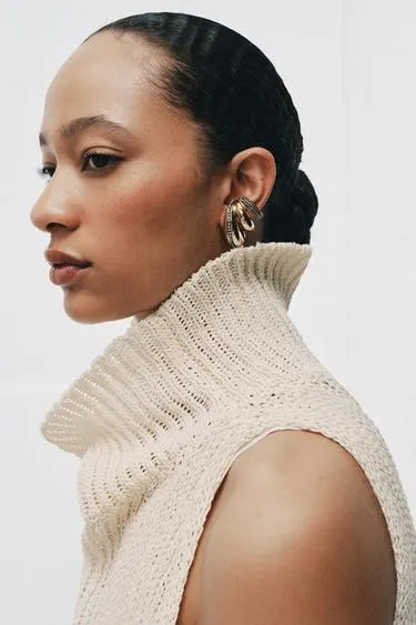 Макси-серьги-каффы со стразами