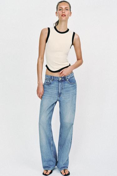 Zara Футболка с контрастной отделкой