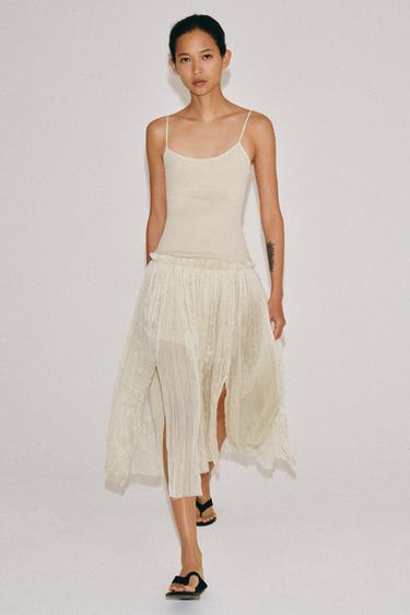 Zara Комбинированное платье миди