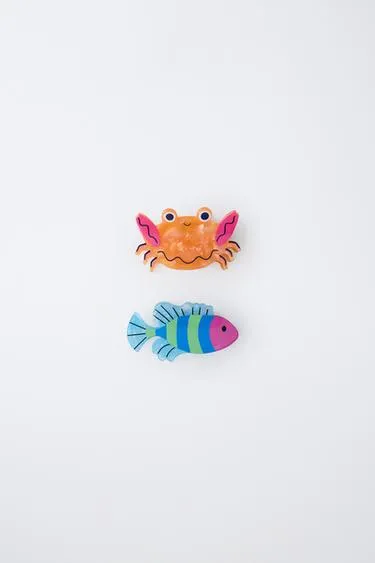 Набор из двух заколок «рыба и краб»