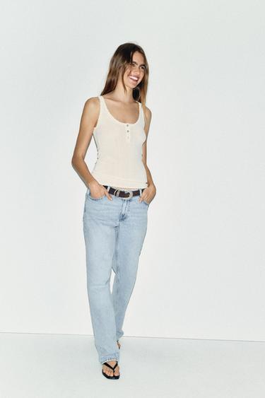 Zara Трикотажный топ с круглым вырезом купить с доставкой.