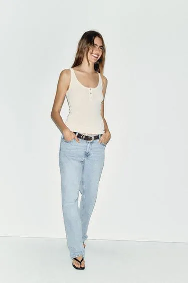 Трикотажный топ с круглым вырезом- Заказать в России