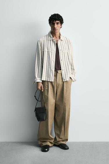 Zara Куртка-рубашка из струящейся ткани в полоску с вышивкой купить с доставкой.