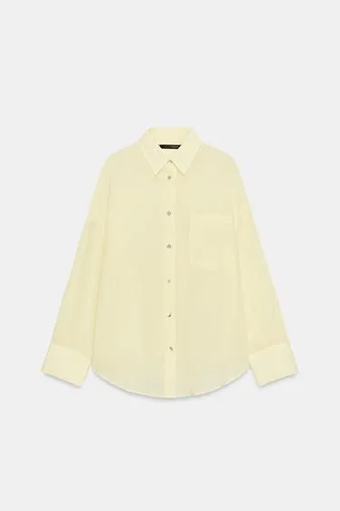 Рубашка оверсайз из газа с карманом- Заказать в России