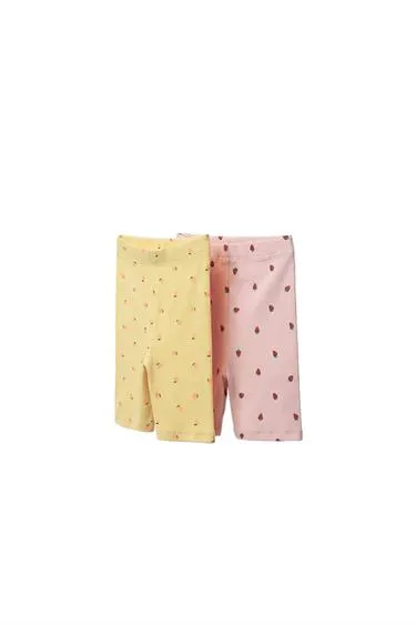 Набор из двух легинсов в рубчик с принтом