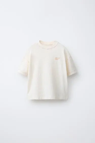 Футболка из хлопка и льна с надписью- Заказать в России