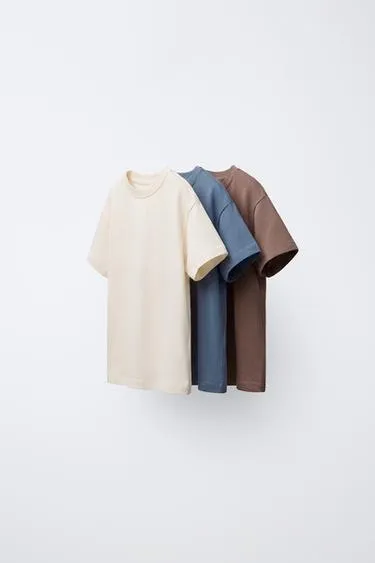 Набор из трех однотонных футболок- Заказать в России