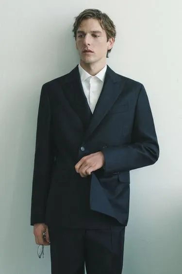 Костюмный блейзер в полоску из 100% шерсти- Заказать в России