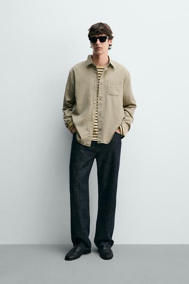 Рубашка Regular Fit из лиоцелла и хлопка