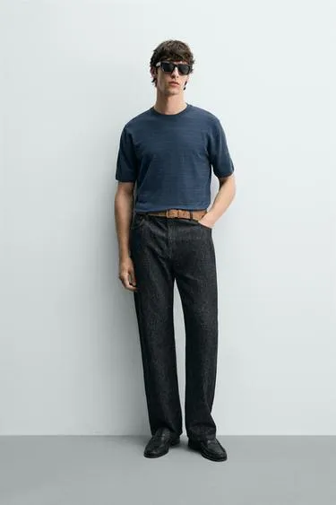 Футболка в полоску из хлопка и льна- Заказать в России