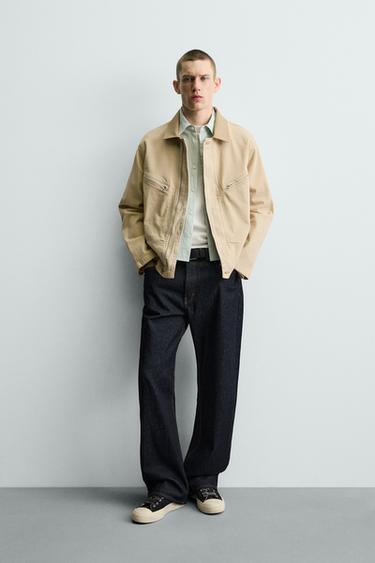 Zara Джинсовая куртка с комбинированным воротником