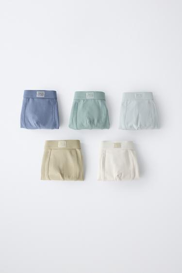 Zara 6-14 лет/набор из пяти трусов-боксеров с логотипом купить с доставкой.