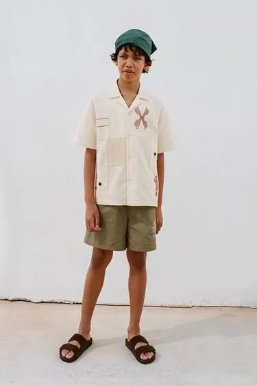 4-14 лет/плавки-бермуды с вышивкой