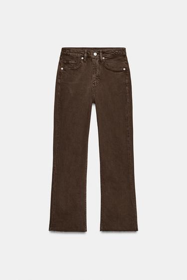 Zara Джинсы TRF CROPPED FLARE с высокой посадкой купить с доставкой.