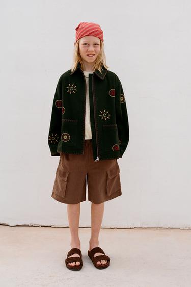 Zara Куртка с контрастной вышивкой купить с доставкой.