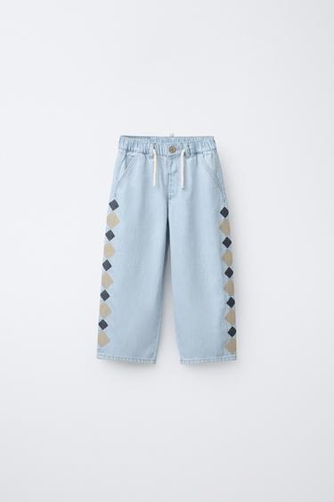 Zara Джинсы WIDE LEG с вышивкой купить с доставкой.