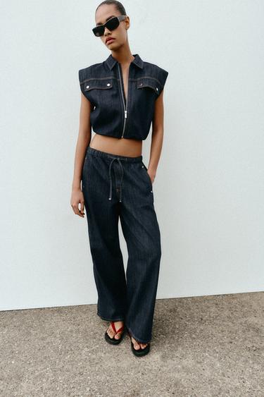 Zara Джинсы Z1975 JOGGER WIDE LEG со средней посадкой купить с доставкой.