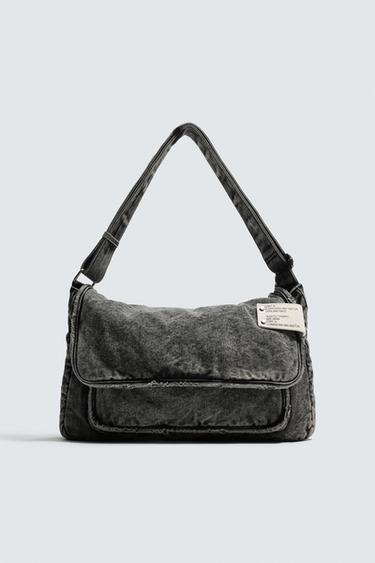 Zara Денимовая сумка через плечо с эффектом потертости купить с доставкой.