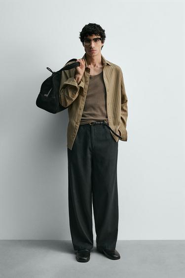 Zara Рубашка струящегося покроя в полоску