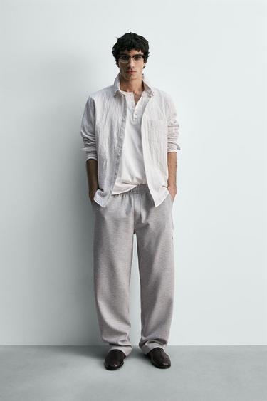 Zara Рубашка в полоску с карманом