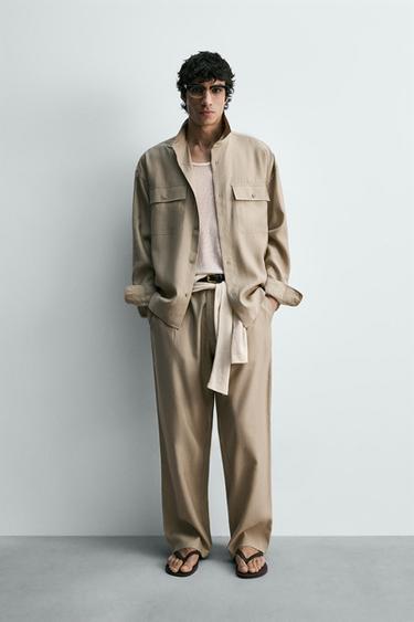 Zara Рубашка свободного кроя с карманами