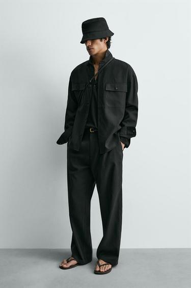 Zara Свободная рубашка с карманами